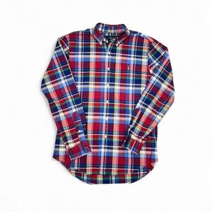 Ralph Lauren Red and Blue Plaid Button Down Dress Shirt